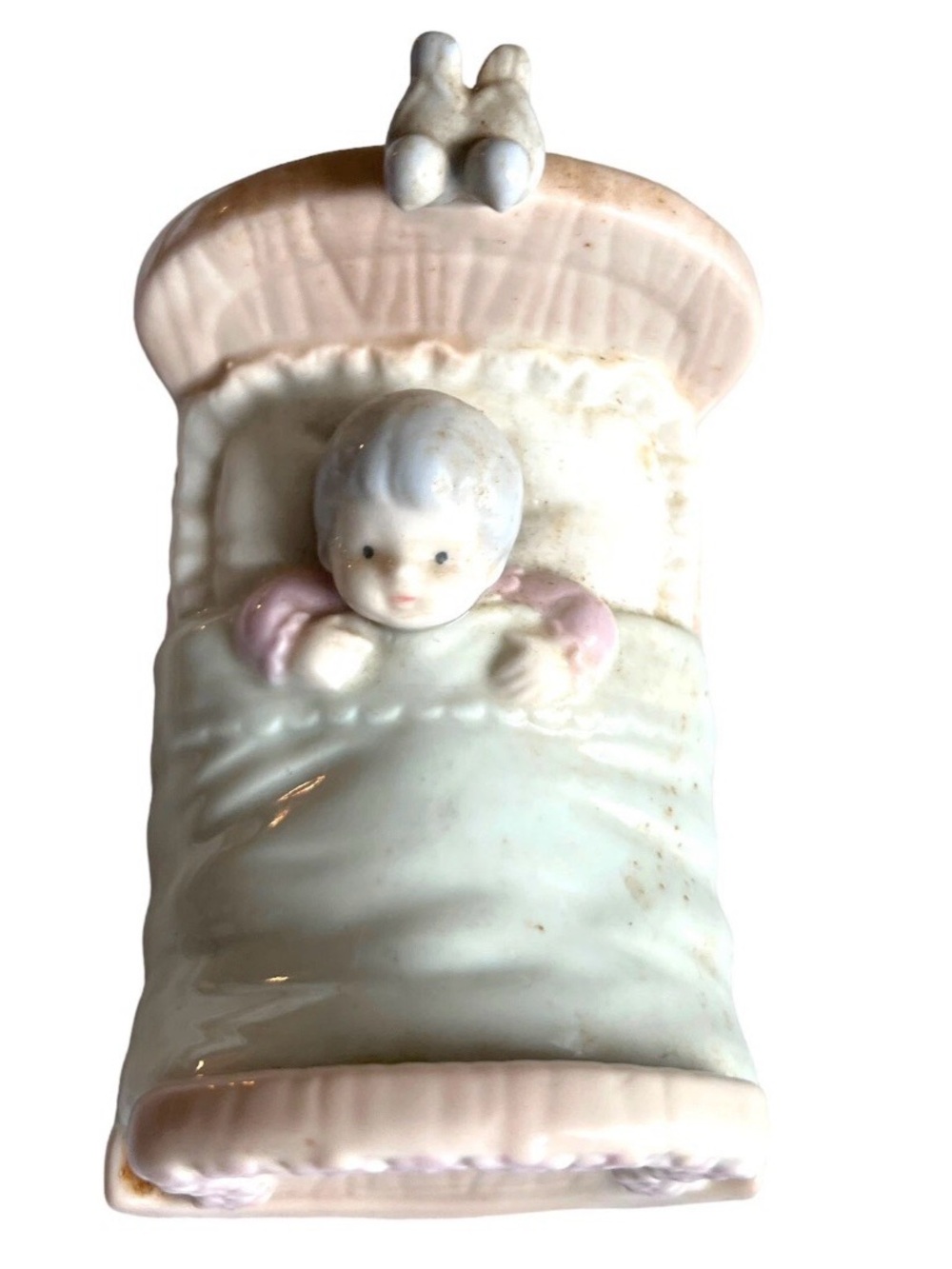 Global Art Music Box Brahms Lullaby Wind Up Song Baby Boy Nursery Vintage MCM